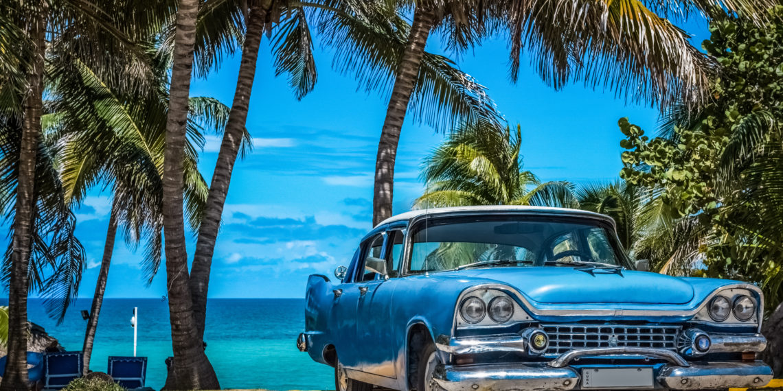 A vintage car in Varadero