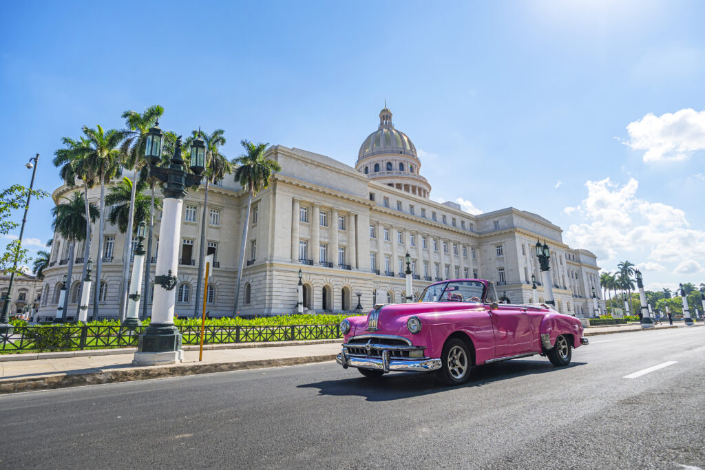 Vintage car outside the Capitol