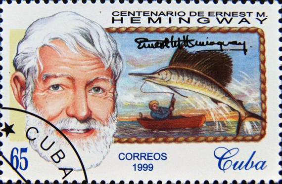 Postage stamp Cuba, 1999. Ernest Hemingway, Sailfish